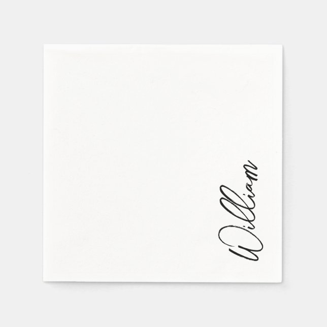 Modern Script Personalised Name Napkin (Front)