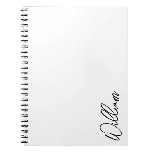 Modern Script Personalised Name Notebook (Front)
