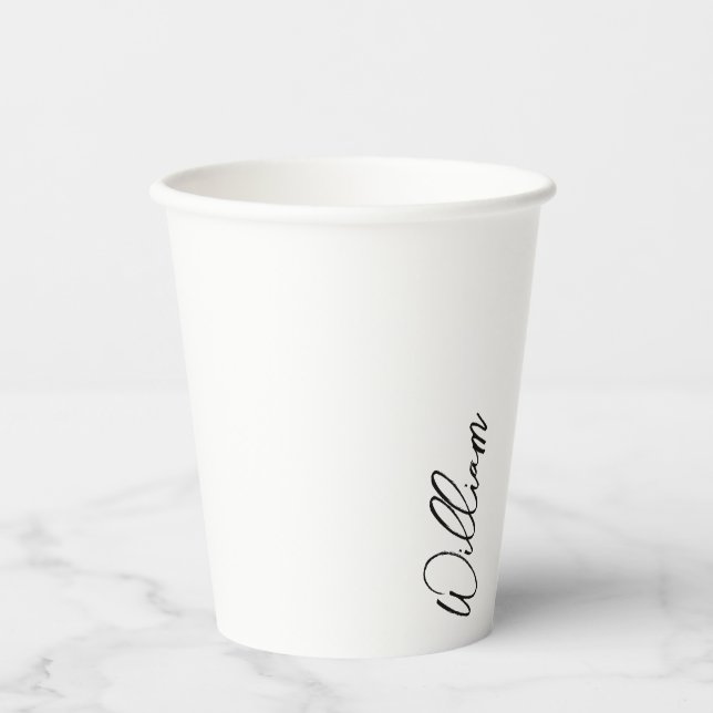 Modern Script Personalised Name Paper Cups (Front)