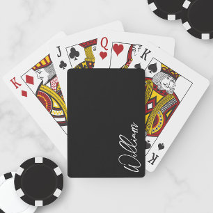 Modern Script Personalised Name Playing Cards