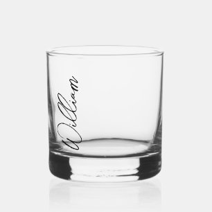 Modern Script Personalised Name Whiskey Glass