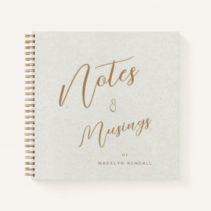 Modern Script Personalised Notes & Musings Ivory Notebook