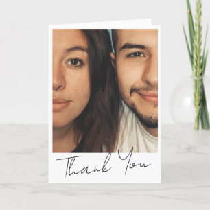 Modern Script Personalised Photo Custom Message Thank You Card