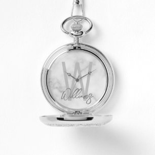 Modern Script Personalized Monogram and Name Watch