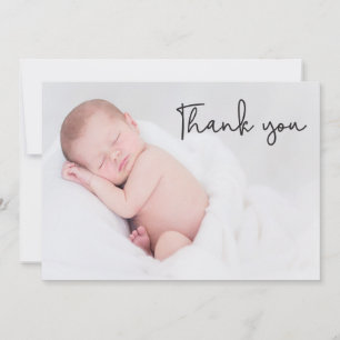 Modern Script Photo Baby Shower Thank you