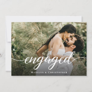 Modern Script Photo Chic Wedding Engagement Party  Invitation