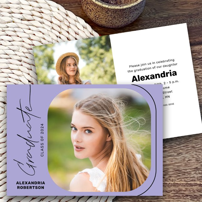 Modern Script Photo Class of 2026 Graduation Party Invitation (Creator Uploaded)