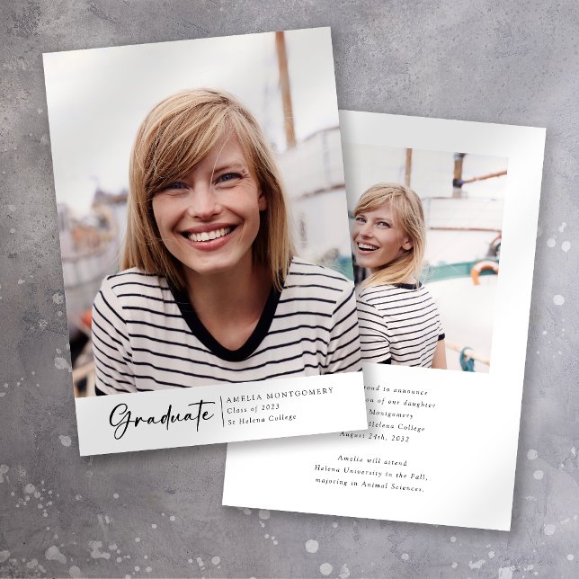 Modern Script Photo Graduate Announcement (Creator Uploaded)