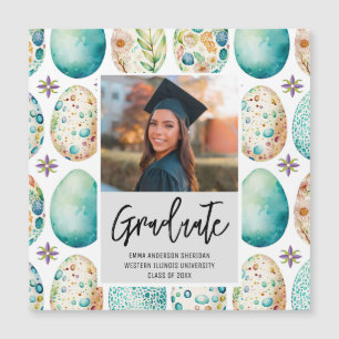 Modern Script Photo Graduation Magnetic Invitation