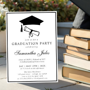 Modern Script  Photo  Graduation Party Invitation
