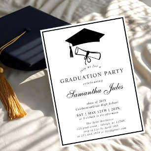 Modern Script  Photo  Graduation Party Invitation