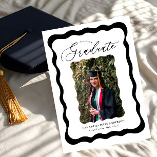 Modern Script Photo Graduation Party Invitation