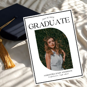 Modern Script Photo Graduation Party  Invitation