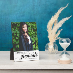 Modern Script Photo Graduation Plaque