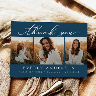 Modern Script Photo Graduation Thank You Postcard