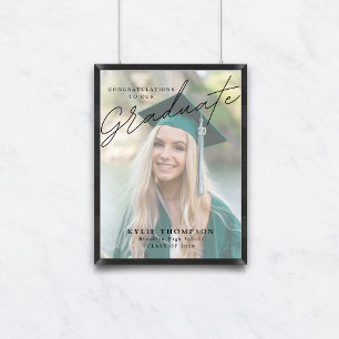 Modern Script Photo Graduation Welcome  Poster