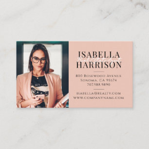 Modern Script Photo Real Estate Agent Business Card