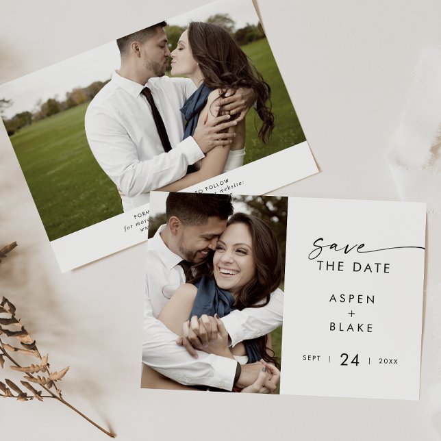 Modern Script Photo Save The Date (Creator Uploaded)