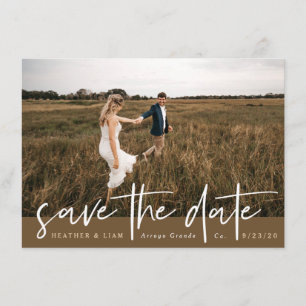 Modern Script Photo Save The Date Invitation