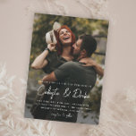 Modern Script Photo Wedding Magnetic Invitation<br><div class="desc">This Modern Script Photo Wedding Invitation features simple type and handwritten names with a full bleed vertical photo on the front. The back is a magnet. All elements are editable,  font,  photo and background colour. Click the Edit button to customise this design.</div>