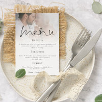 Modern Script Photo Wedding Menu