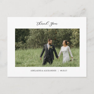 Modern Script Photo Wedding Postcard