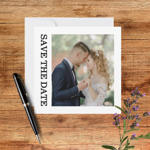 Modern Script Photo Wedding Save The Date