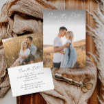 Modern Script Photo Wedding Save The Date<br><div class="desc">Modern Script Photo Wedding Save the Date card. The back includes a second photo with additional details. Click the edit button to customise this design with your photos and wedding details.</div>