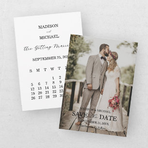 Modern Script Photo Wedding Save The Date Invitation