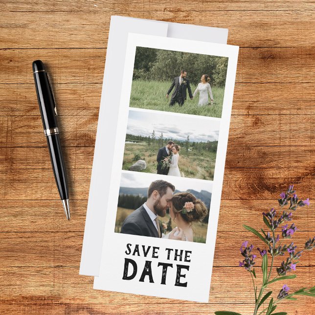 Modern Script Photo Wedding Save The Date Invitation (Creator Uploaded)