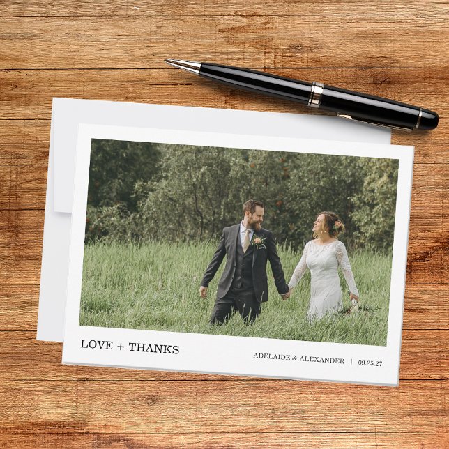 Modern Script Photo Wedding Thank You Card (Creator Uploaded)