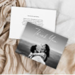 Modern Script Photo Wedding Thank You Card<br><div class="desc">Script photo wedding elegant stylish modern thank you card. Part of a wedding collection. Colours can be changed. The back includes a thank you message that you can personalise for each guest or remove if you prefer to hand write your thank you. Click the edit button to customise.</div>