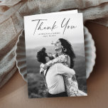 Modern Script Photo Wedding Thank You Card<br><div class="desc">Script photo wedding elegant stylish modern thank you card. Part of a wedding collection. Colours can be changed.The inside includes a thank you message that you can personalise or remove it altogether if you prefer to hand write your thank you.</div>