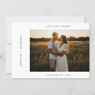 Modern Script Photo Wedding Thank You Card W Note