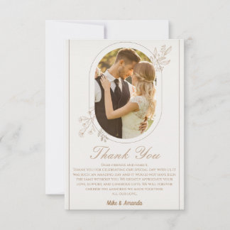 Modern Script Photo Wedding Thank You Cards