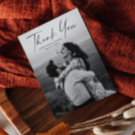 Modern Script Photo Wedding Thank You Magnet<br><div class="desc">Script photo wedding elegant stylish modern thank you card. Part of a wedding collection.</div>