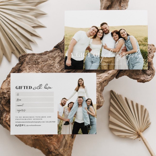 Modern Script Photography Gift Certificate (Creator Uploaded)