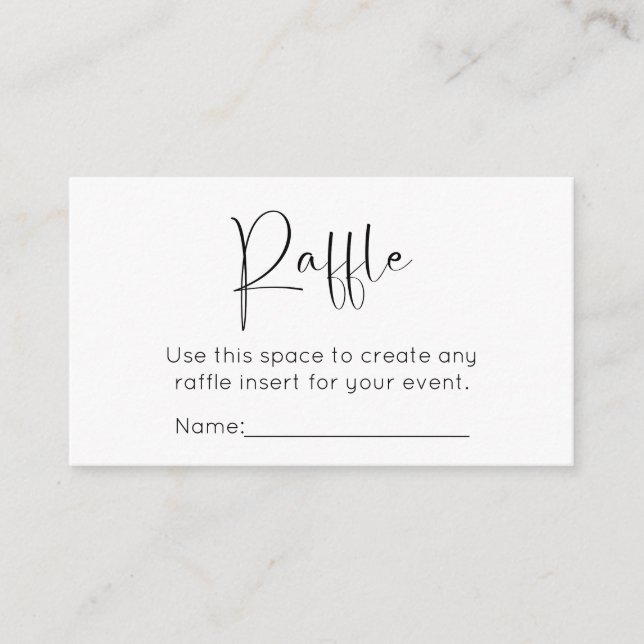 Modern Script Pickleball Bridal Shower Raffle Enclosure Card (Front)