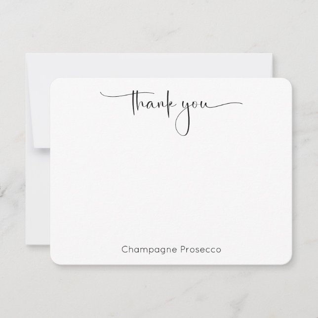 Modern Script Pickleball Bridal Shower Thank You Card (Front)