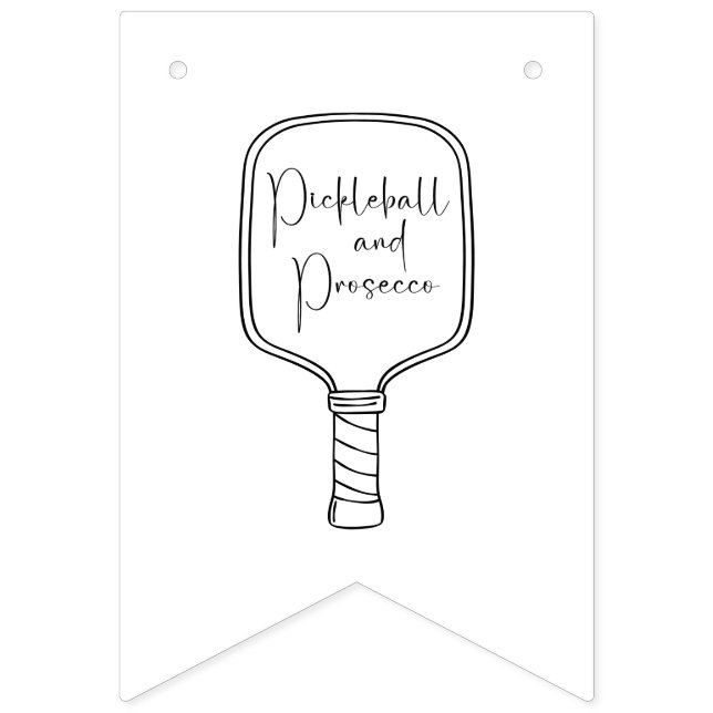 Modern Script Pickleball & Prosecco Bridal Shower Bunting (Eighth Flag)