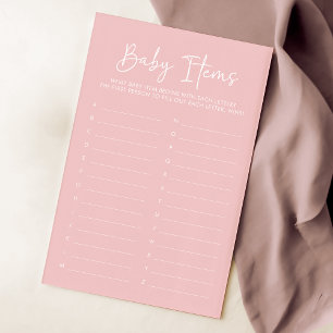 Modern Script Pink Oh Baby Simple Baby Items Game