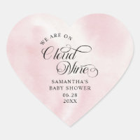 Modern Script Pink Watercolor Cloud Nine Baby