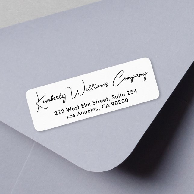 Modern Script Professional Business Return Address Return Address Label (Empower your name in our signature script as your logo and brand identity)
