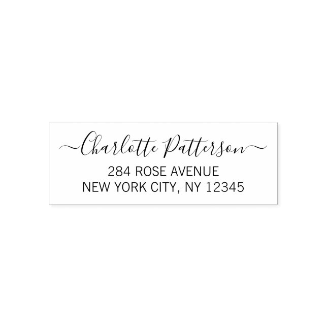 Modern Script Professional Personal Return Address Self-inking Stamp (Design)