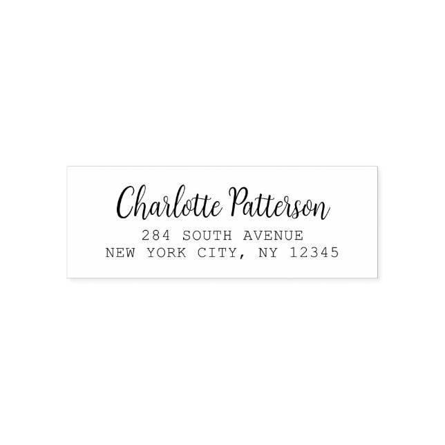 Modern Script Professional Personal Return Address Self-inking Stamp (Design)