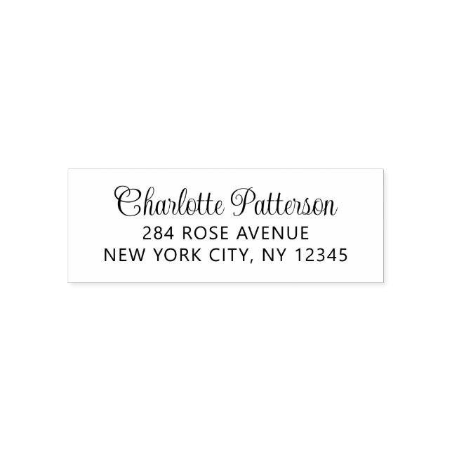 Modern Script Professional Personal Return Address Self-inking Stamp (Design)