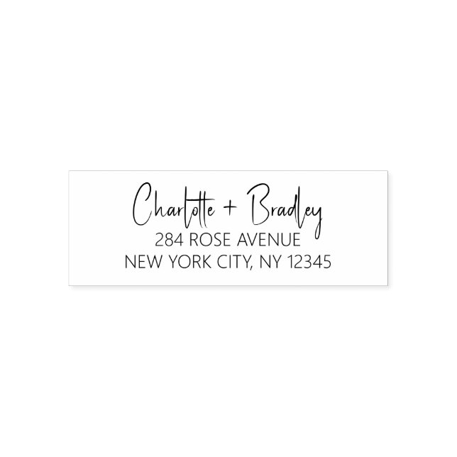 Modern Script Professional Personal Return Address Self-inking Stamp (Design)