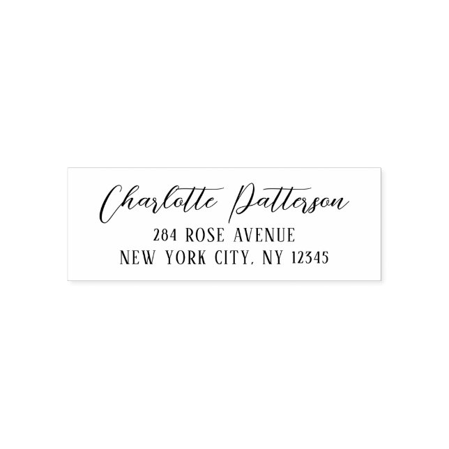 Modern Script Professional Personal Return Address Self-inking Stamp (Design)