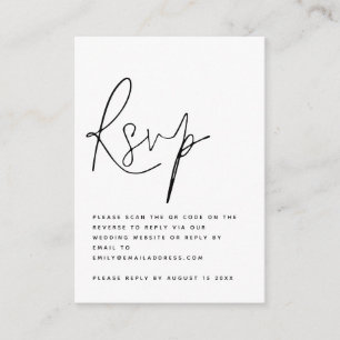 Modern Script QR Code Wedding RSVP Enclosure Card
