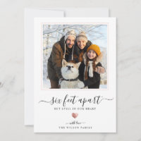 Modern Script Quarantine Rose Gold Heart Six Feet